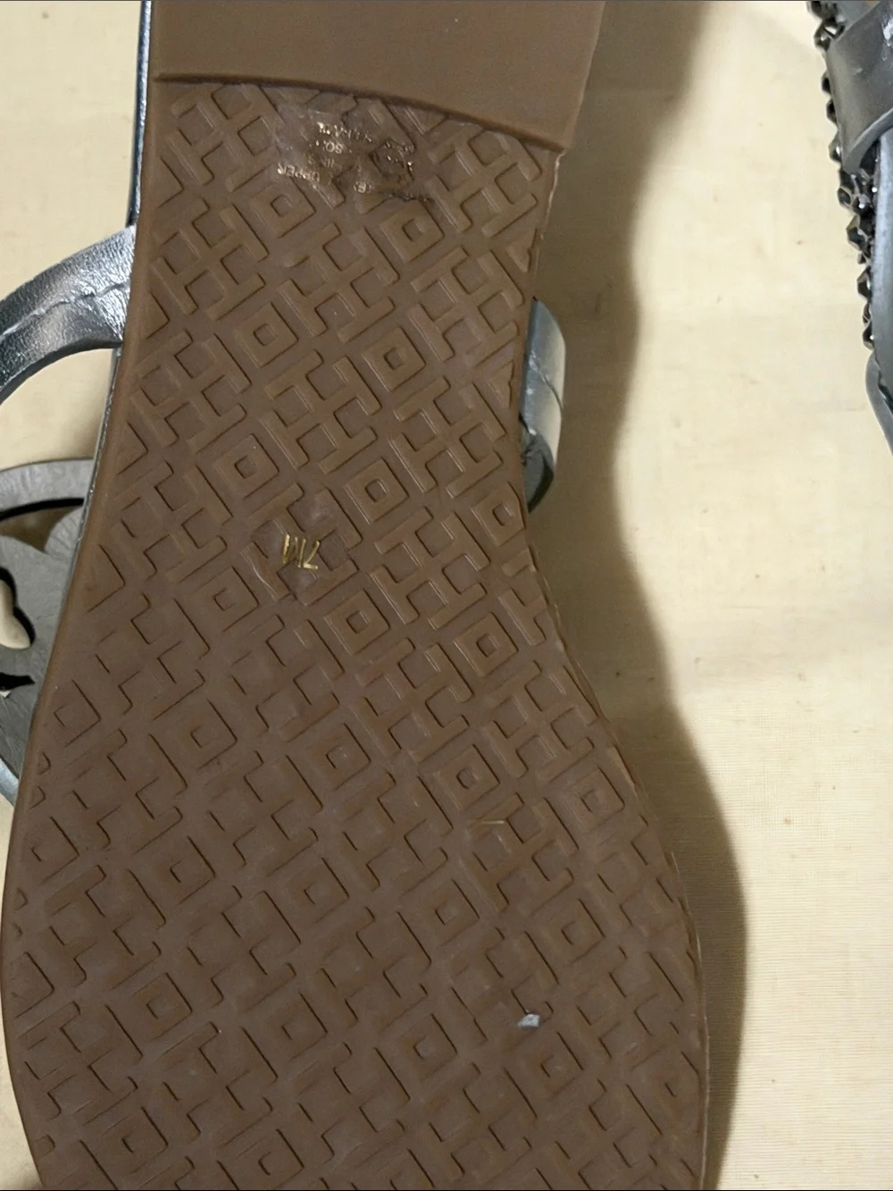 Tory Burch Silver Metallic Miller Embellished Thong Sandals